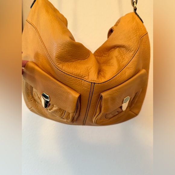 orYANY TAN LEATHER CONVERTIBLE CROSSBODY SATCHEL LOTS OF COMPARTMENTS - Picture 2 of 5